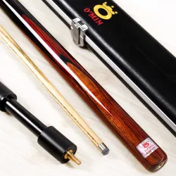 O'Min Small-Tip Snooker 8-Ball Cue, One-Piece/3/4 Jointed Cue with Professional Hard Cue Case Set, 9.5mm or 10mm Tip