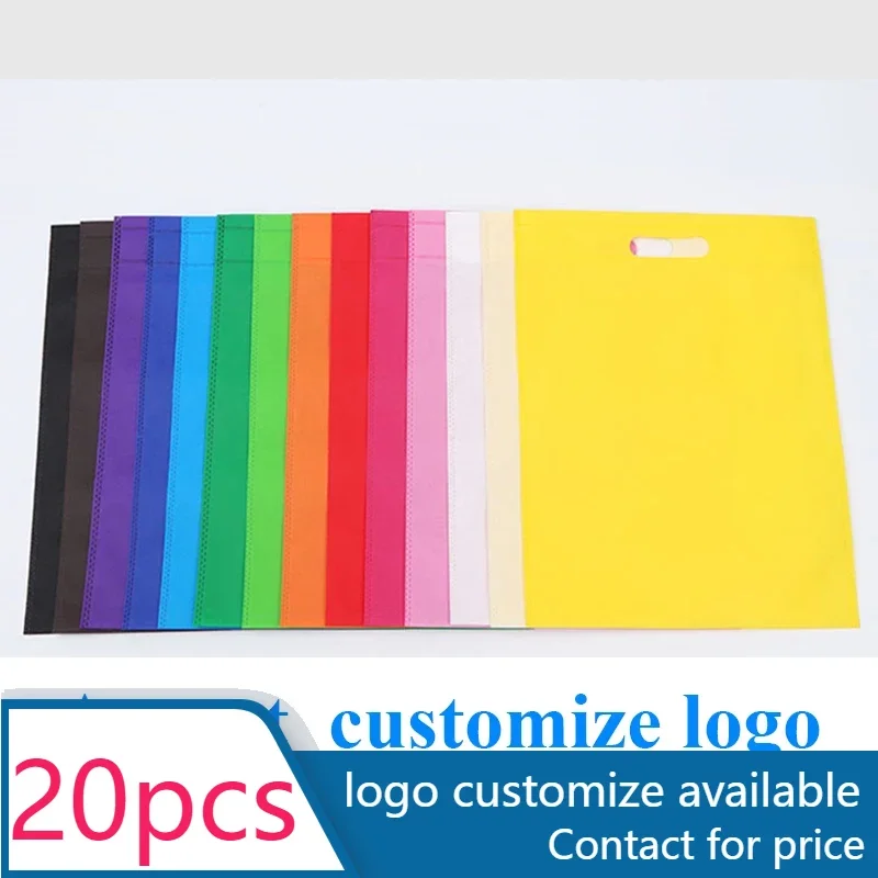 20 piece/lot Custom logo printing Non-woven bag / totes portable shopping bag for promotion and advertisement 80g fabric