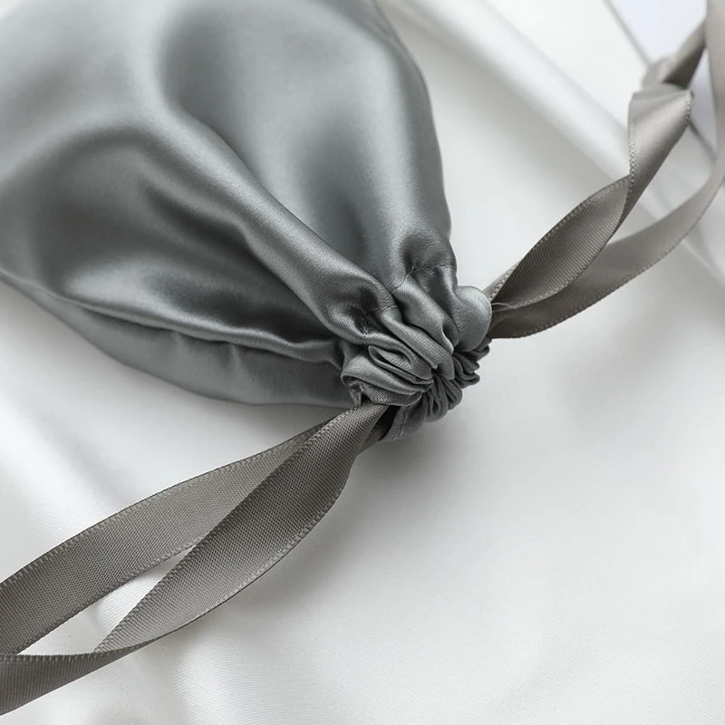 Custom Logo Silk Satin Drawstring Bag Silk Cloth Bags For Packaging Wig/Makeup/Eyelash/Perfume/Cloth Jewelry Packaging Bag 50pcs