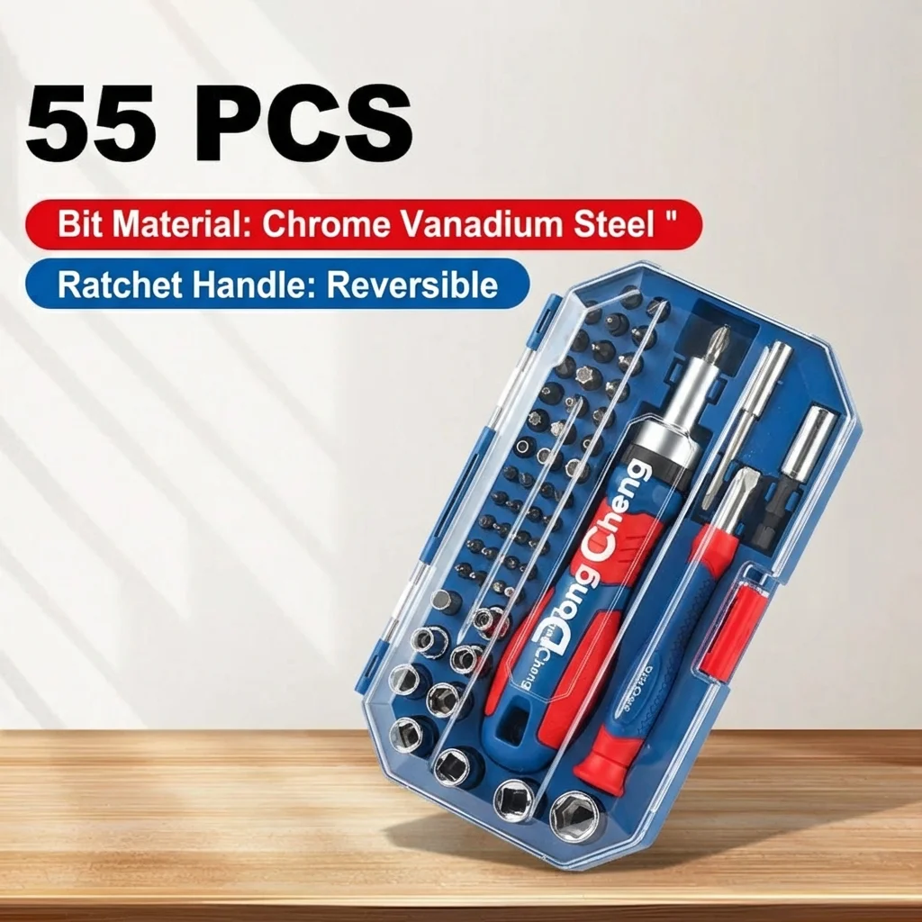 

Профессиональный набор отверток и торцевых ключей с трещоткой, 55 предметов - сталь CR-V, набор сменных насадок и торцевых ключей для ремонта и универсальных DIY-проектов