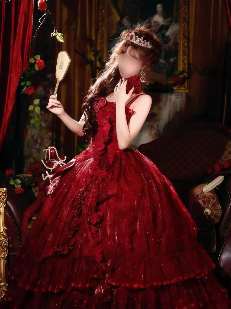 

Gothic style wedding dress student coming-of-age ceremony birthday party host performance