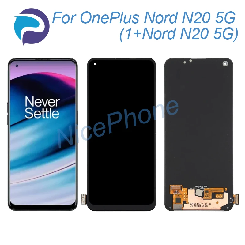 

Для ONEPLUS Nord N20 5G LCD дисплей кодирующий преобразователь сенсорного экрана в сборе Замена GN2200, CPH2459 1 + Nord N20 5G ЖК-экран дисплей