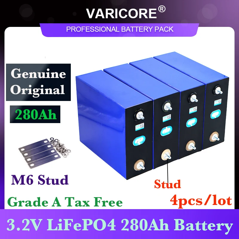 3.2V 280AH  LiFePO4 battery Lithium iron phospha for 12V 24V RV Solar Energy storage system Cell Solar Wind TAX FREE