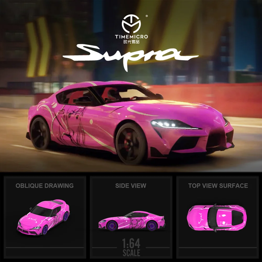

**Preventa**TIME MICRO 1:64 A90 Pink Painting Alloy Model Car for Collection& Display