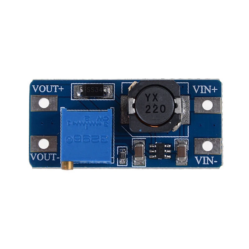 Módulo de impulso DC-DC 2a placa de fonte de alimentação de impulso conversor intensificador entrada de reforço 3v/5v para 5v/9v/12v/24v ajustável mt3608