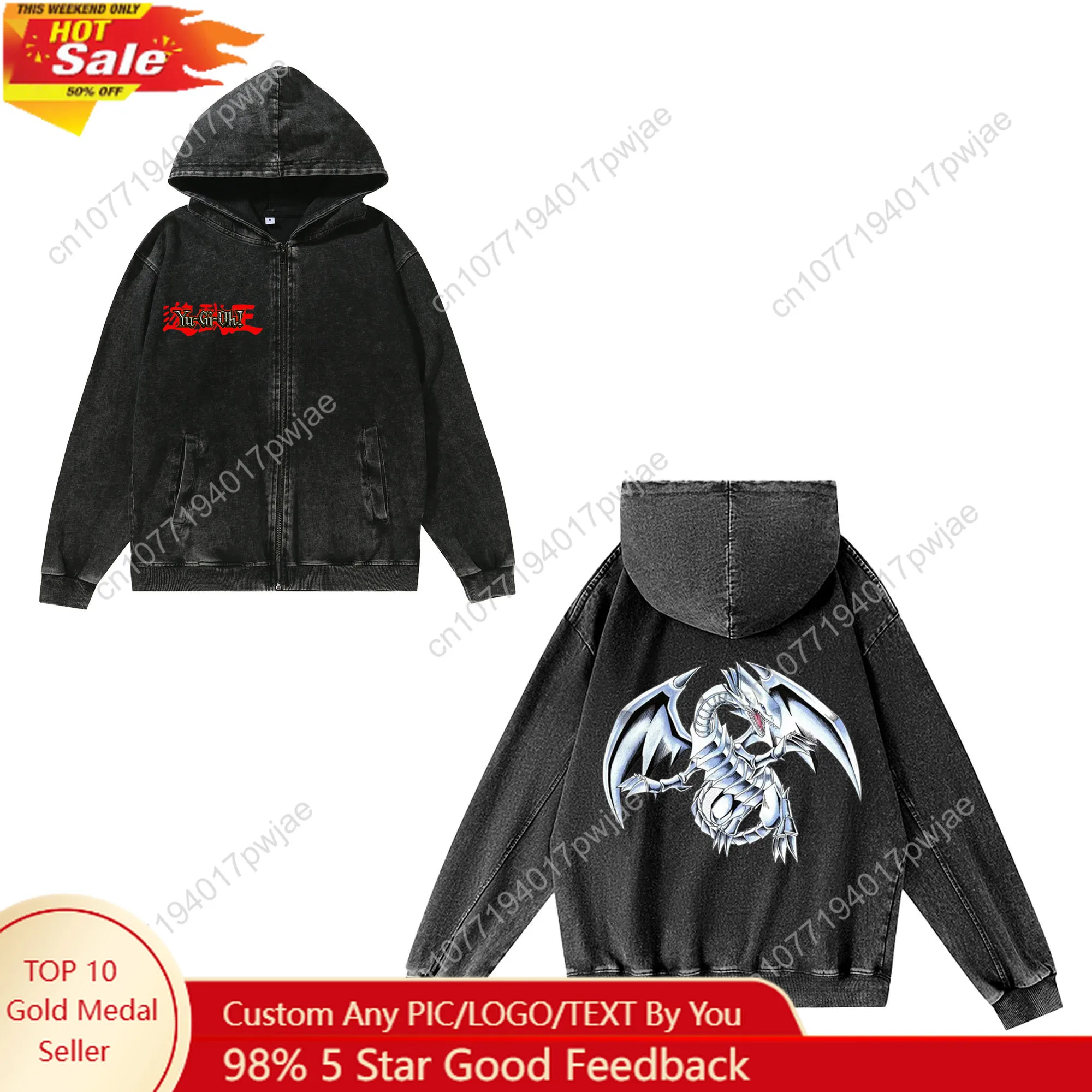 

Yu Gi Oh Anime Yugi Muto Zipper Sweatshirt Man Woman Vintage Hoodies Sweat Shirt With Pocket Full Zip Customized Jacket Tops