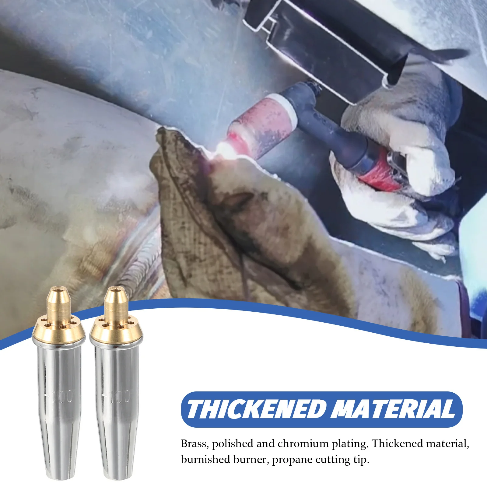 2 قطعة أطراف شعلة القطع الثقيلة النحاس البروبان الغاز الطبيعي استبدال ارتفاع درجة الحرارة مقاومة الموقد لمجموعة أدوات اللحام