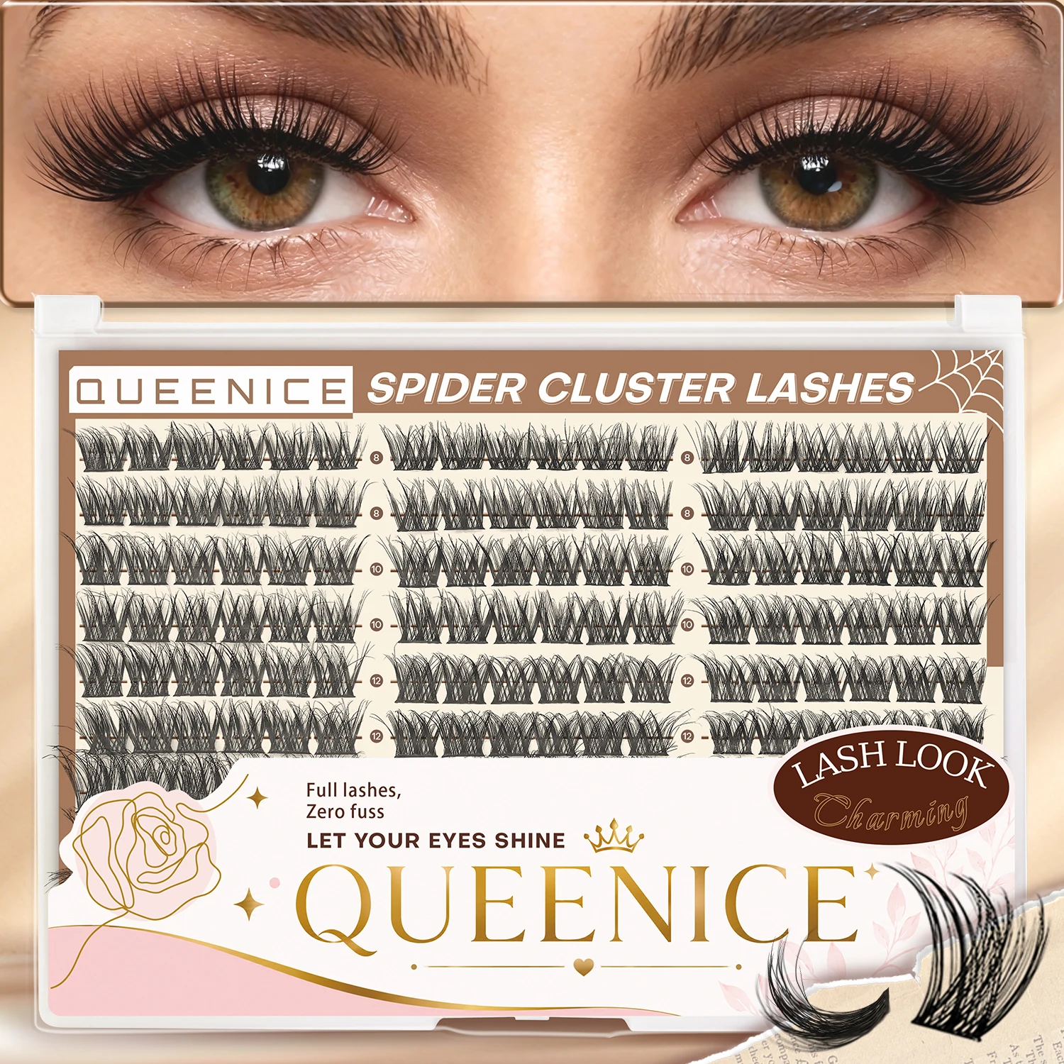 QUEENICE DIY Wimpernverlängerung 8-14mm Gemischte Längen Segmentierte Wimpern Bündel-Wimpern – Detail 6