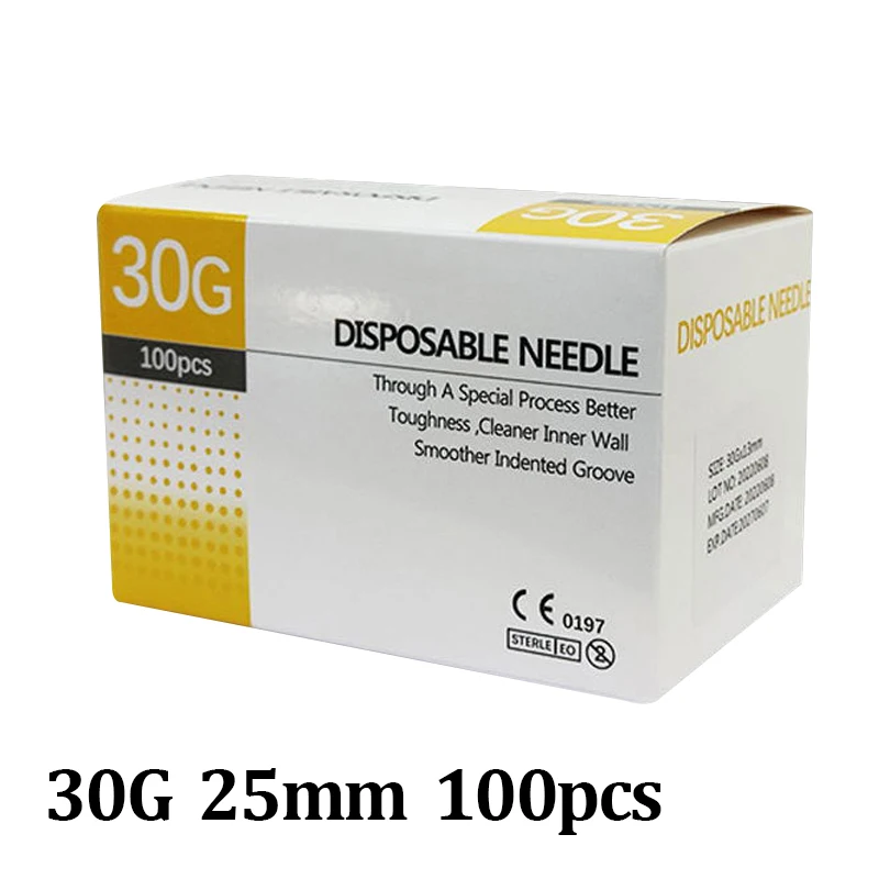 NONE 30G-34G schmerzlose Nadel Piercing Transparente Spritze Injektionskleber Klare Spitzenkappe Pharmazeutische Injektionsnadel 1,5/2,5/4/6 mm 9