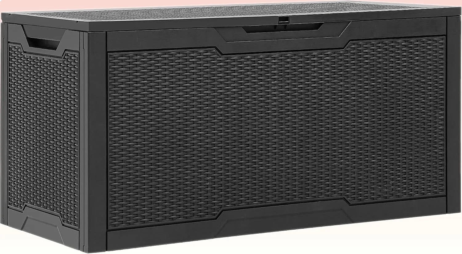 YITAHOME 100 Gallon Waterproof Resin Deck Box Lockable Outdoor Storage for Patio Garden Tools Black