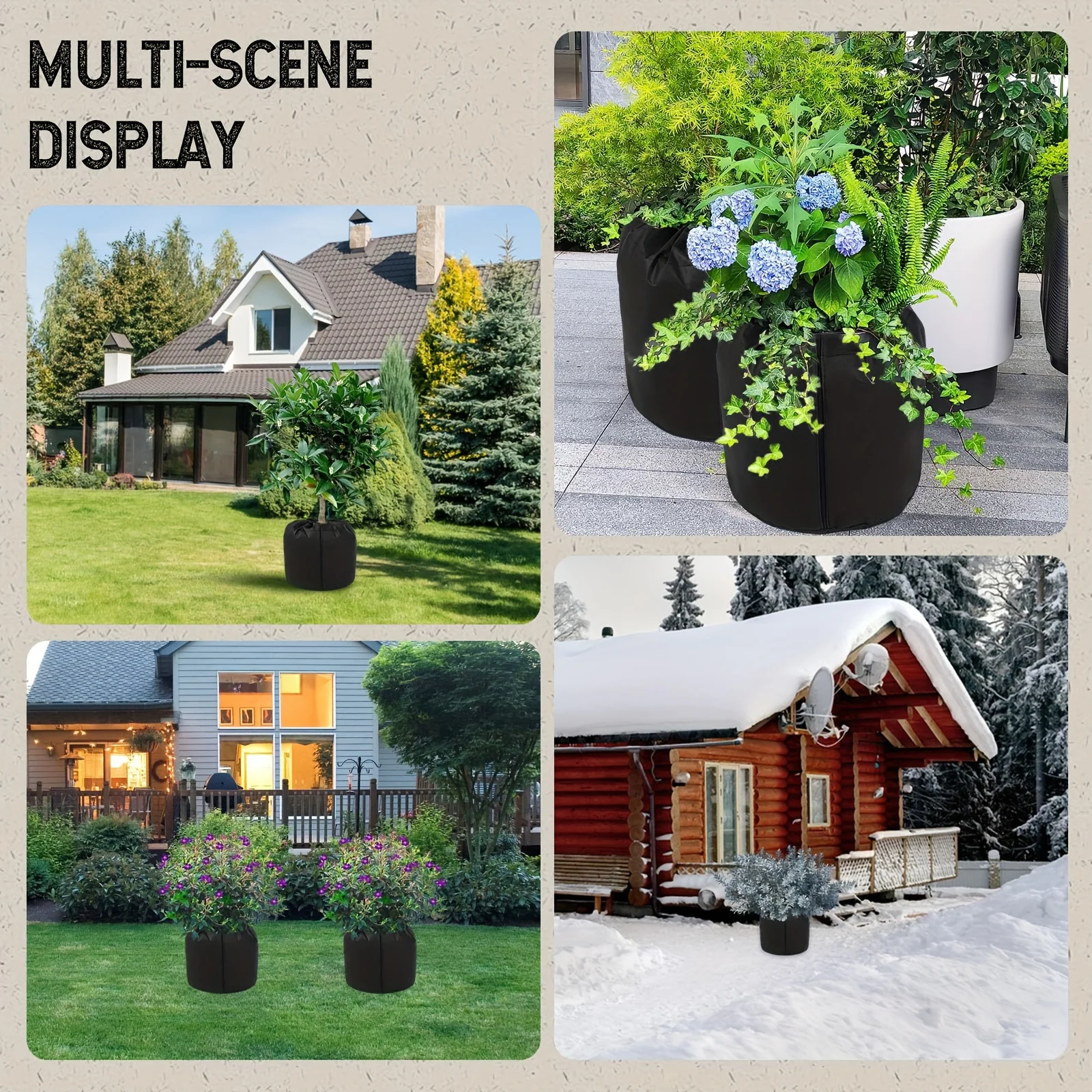 

Reusable Plant Frost Cover Winter Protection Bags with Drawstring Cold Resistant Bug Proof Garden Blanket for Trees Shrubs Palms