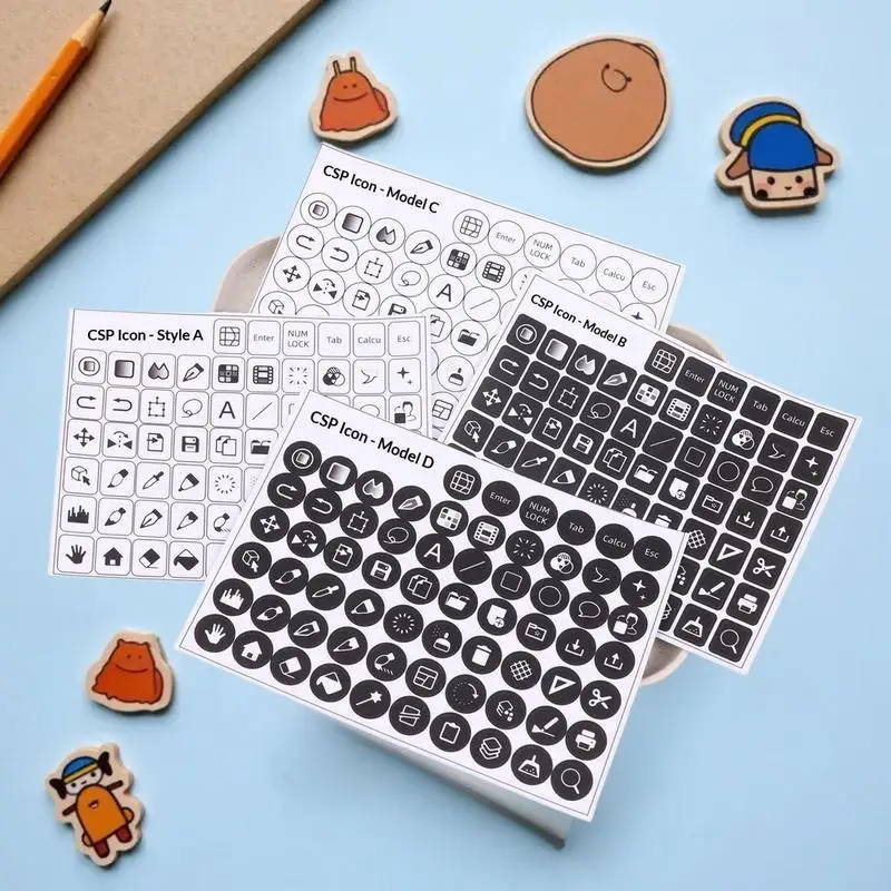 adesivo-de-Icone-csp-para-atalhos-de-teclado-em-tablets-digitais
