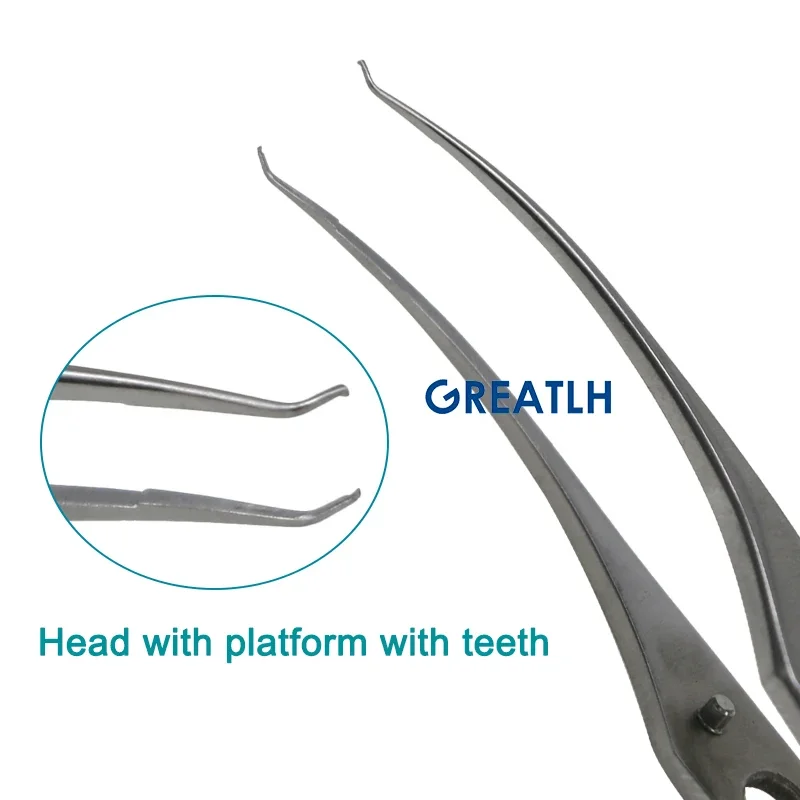 Eyelid Forceps Colibri Toothed Forceps Curved Head Fine Tips Tweezers Ophthalmic Eye Instrument Stainless Steel