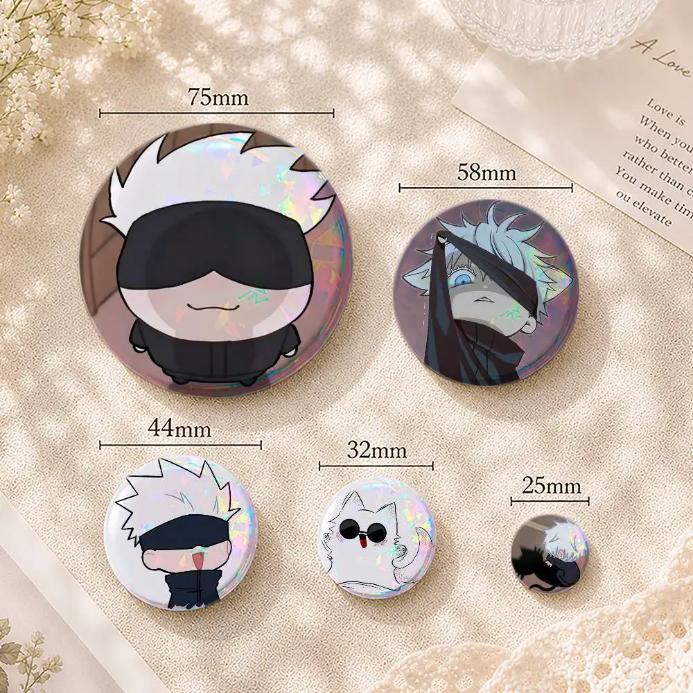 Cute G-Gojo Cartoon Custom Printed Tinplate Pins Personalized Lapel Badge Gifts