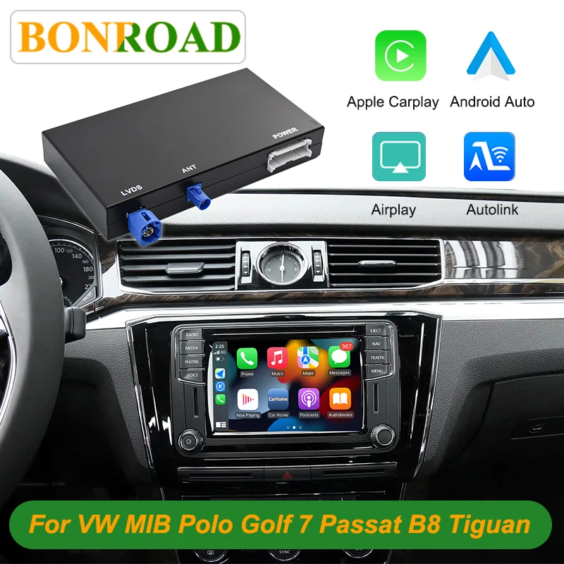Boîtier de décodage d'actualisation d'écran OEM Bonroad pour système VW Volkswagen MIB MIB2 Passat B8 Golf 7 Polo Tiguan Carplay Android Auto