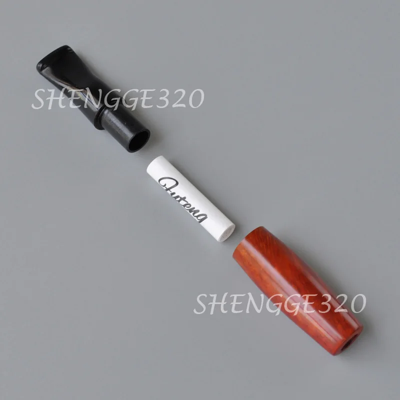 حامل سجائر خشبي من براير، أنبوب تدخين خشبي، شكل مغزل قصير #4