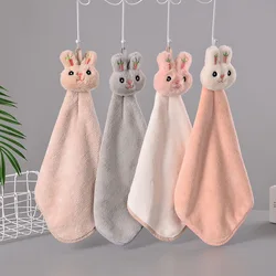 Cartoon Rabbit Wipe Hand Towel Soft Thicken Coral Fleece Super Absorbent Quick Dry Children Terry Towels For Kitchen Bathroom