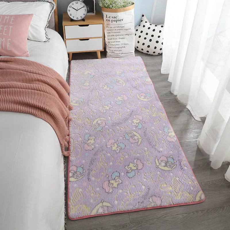 หนาพรม Luminous Plush พรมไดโนเสาร์ดวงจันทร์เด็กห้องนอน Fluffy พรมข้างเตียง Home Decor พรมพรม Velvet Mat