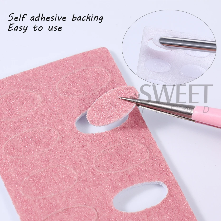 ダブルヘッドステンレス鋼キューティクルリムーバーネイルプッシャー自己粘着サンド 180 #   爪やすり 研磨サンドペーパーセット マニキュアツール