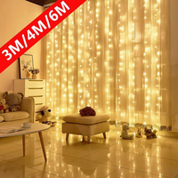 6x3M LED Curtain String Lights Christmas Fairy Lights Garland For New Year 2025 Home Patio Party Wedding Home Outdoor Decoration