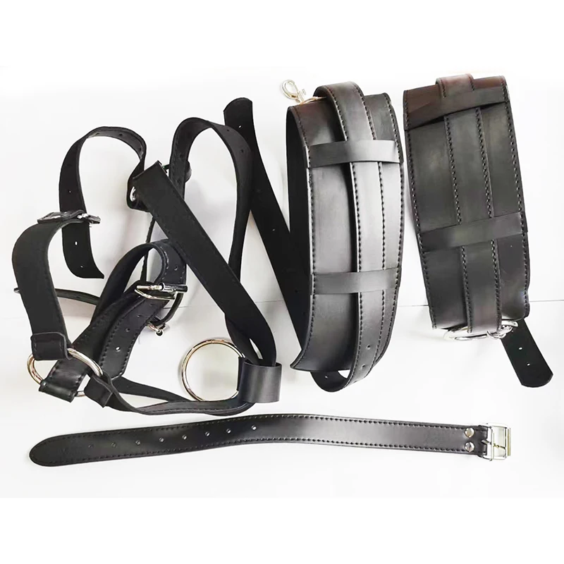 Thigh Restraint Straps Sling Leg Spreader Open Restraint Belt Bondage Harness with Wrist Cuffs BDSM Sex Position Aid Adult Toys