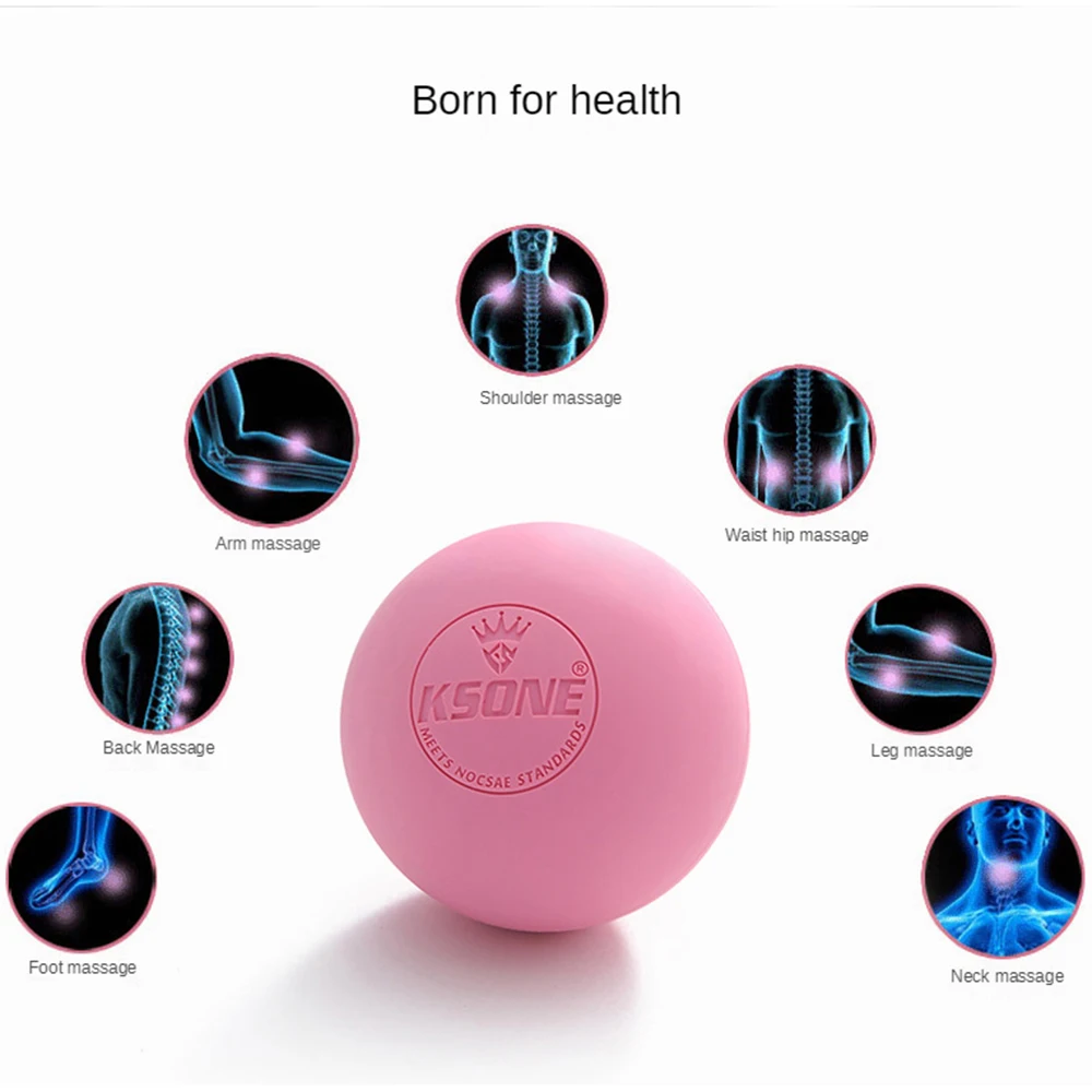 Massage Ball 6.3cm Fascia Ball Lacrosse Ball Yoga Muscle Relaxation Pain Relief Portable Physiotherapy Ball Jaw Exerciser Ball