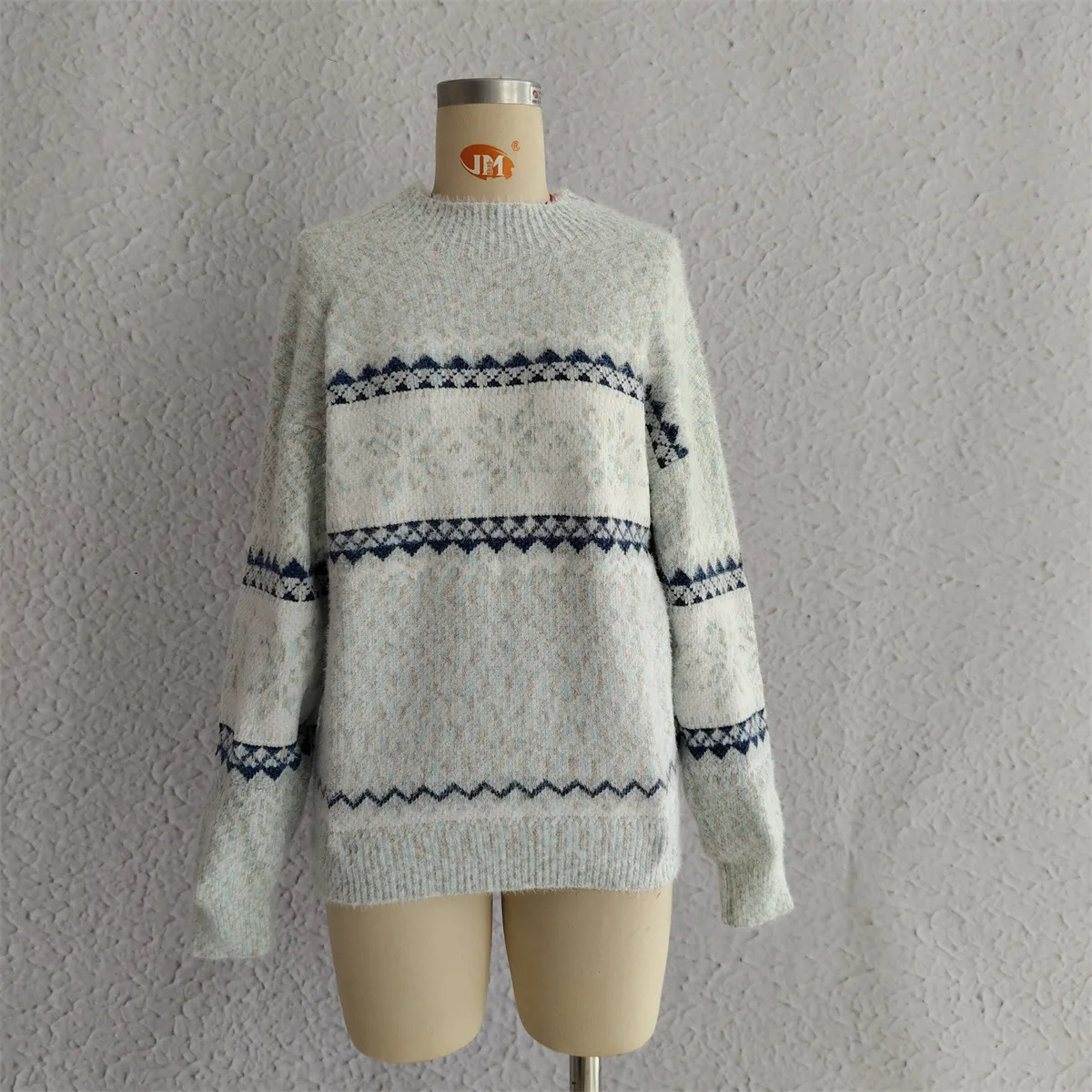 2026 Winter Women Christmas Knitwear Full Sleeve Mock-neck Warm Thick Sweaters Casual Loose Y2k Style Jumpers Soft Pullover Tops view 6