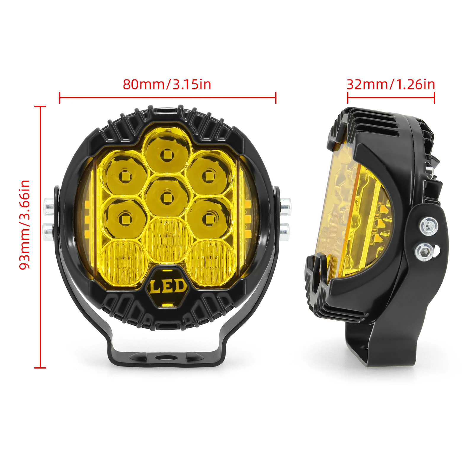 Lampade da lavoro sportive a LED da 3 "7" per automobili per luci ausiliarie per veicoli Lada Offroad 4X4 LED giallo per faro di guida Jeep Combo