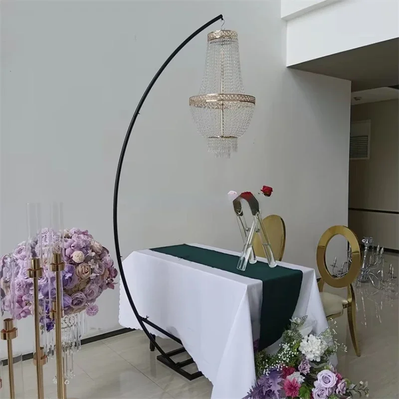 

2PCS Romantic Arches Wedding Outdoor Stage Aisle Walkway Decoration Metal Pendant Arch , Road Guide Flowers Chandelier Stand