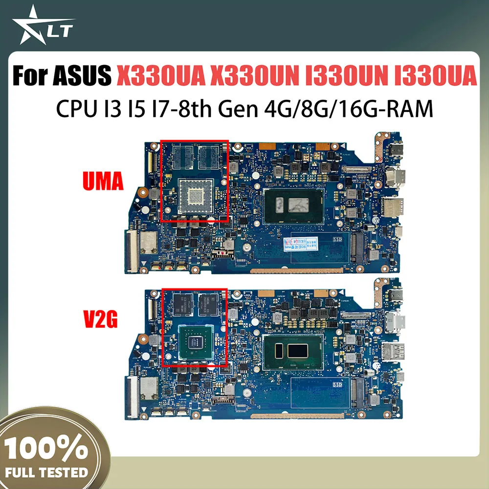 

X330UA Laptop Motherboard For ASUS VivoBook X330UN I330UN I330UA X330U Notebook Mainboard CPU I3 I5 I7 8th Gen 4G 8G 16G RAM