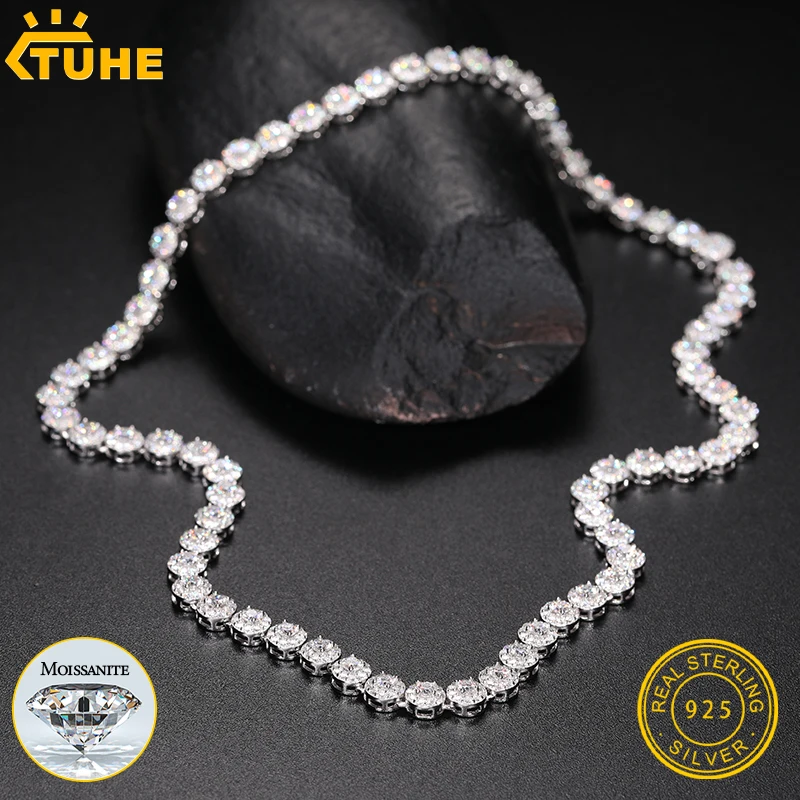 

High Quality VVS1 Moissanite Chain For Women Necklace 925 Silver Unisex For Men Women Sterling Silver Luxury Necklaces Gift