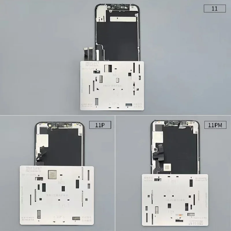 AMAOE LCD Screen Flex Cable Protection Steel Stencil for iPhone 11 12 13 mini Pro Max IC Ploshing Repair Pop-up Screen Stencil