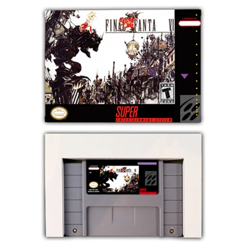 Final Game Fantasy VI 6 EUR USA 16 bit RPG Game Card For Snes Game Cartridge with Retail Box Video Game Console