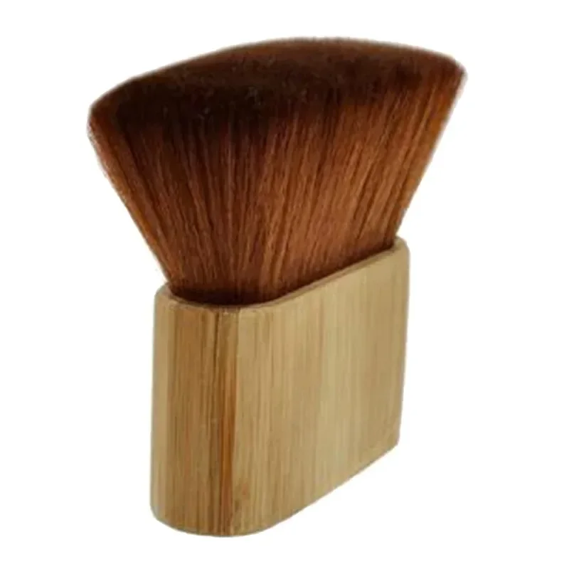 Brosse douce pour cou avec manche en bois, spéciale pour perruques en cheveux naturels, pour salon de coiffure et barbier