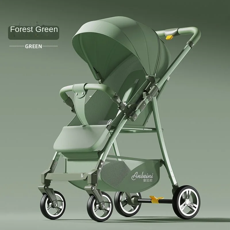 Four Seasons Universal Baby 4 Wheel Stroller Two-way Multifunctional Folding High Landscape Easy To Carry Can Sit or Lie Down