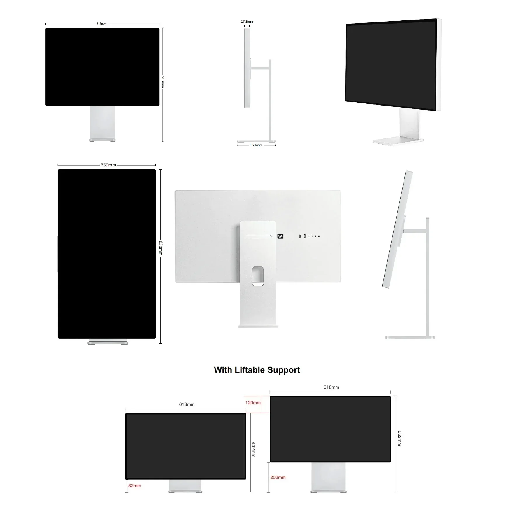 شاشة 4K 5K 60HZ 27 32 بوصة مصممة للألعاب فائقة الدقة IPS، شاشة Studio Pro XDR #5