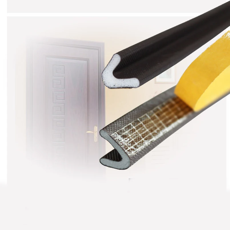 6 Meters V-type Security Door Self-adhesive PU Foam Seal Strip Anti-collision Windproof Polyurethane Weatherstrip Door Gaskets