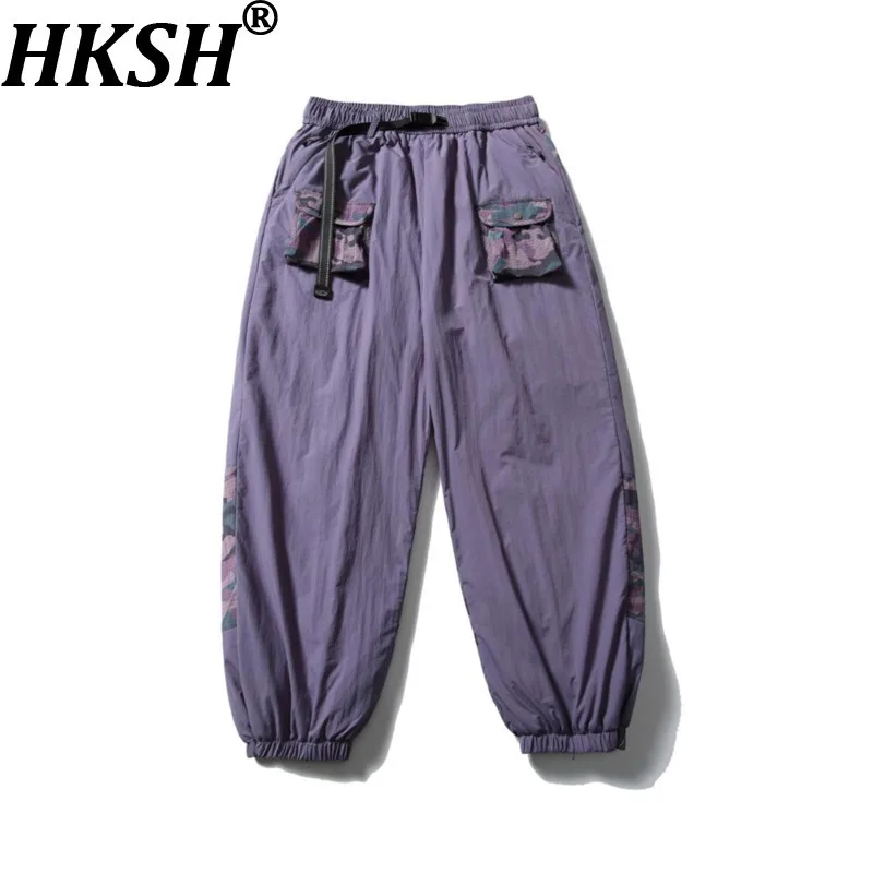 HKSH Color-Block Camouflage Functional Thickened White Duck Down Loose High Street Casual Jogger Pants Down Cotton Chic HK14774