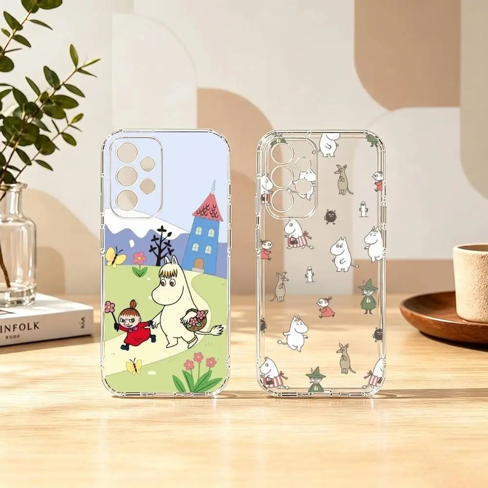 Cute Cartoon Moomin gift Phone Case For Samsung S25,S24,S21,S22,S23,S30,Ultra,S20,Plus,Fe Transparent Cover