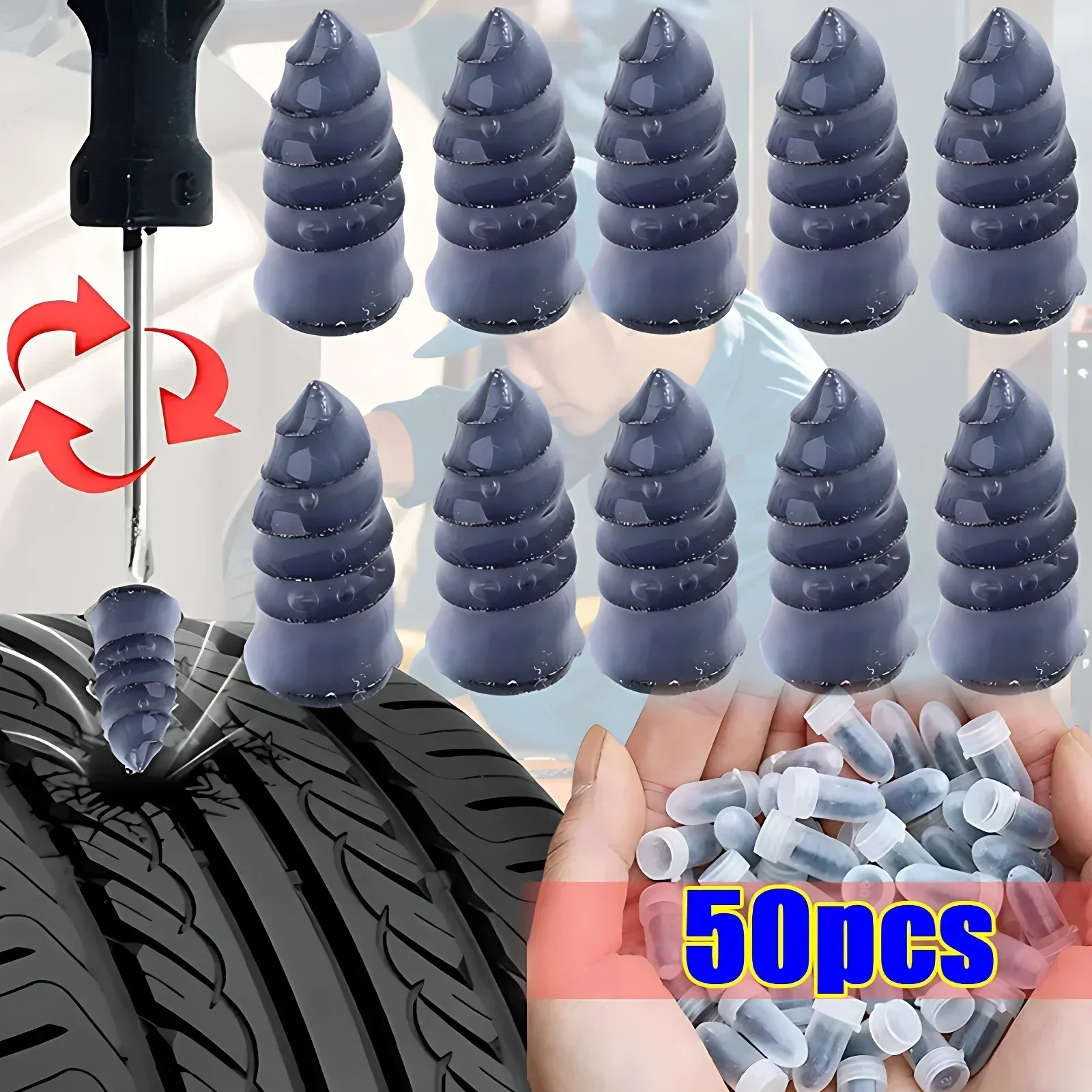 100 Stuks Auto Motor Vacuüm Band Reparatie Nagels Vrachtwagen Scooter Fietsband Bandenreparatie Tubeless Gereedschap Rubber Metalen Accessoires