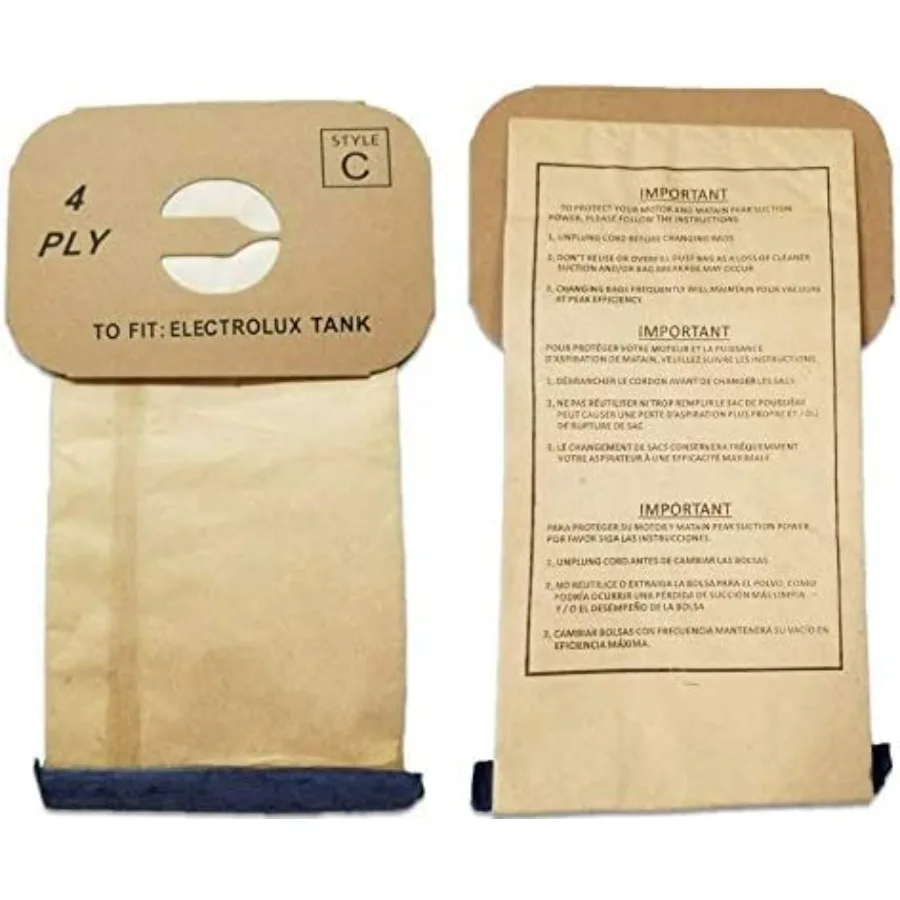 

100 Replacement Bags Compatible with ELECTROLUX Type C - 4 PLY CANISTER VACUUM Cleaners