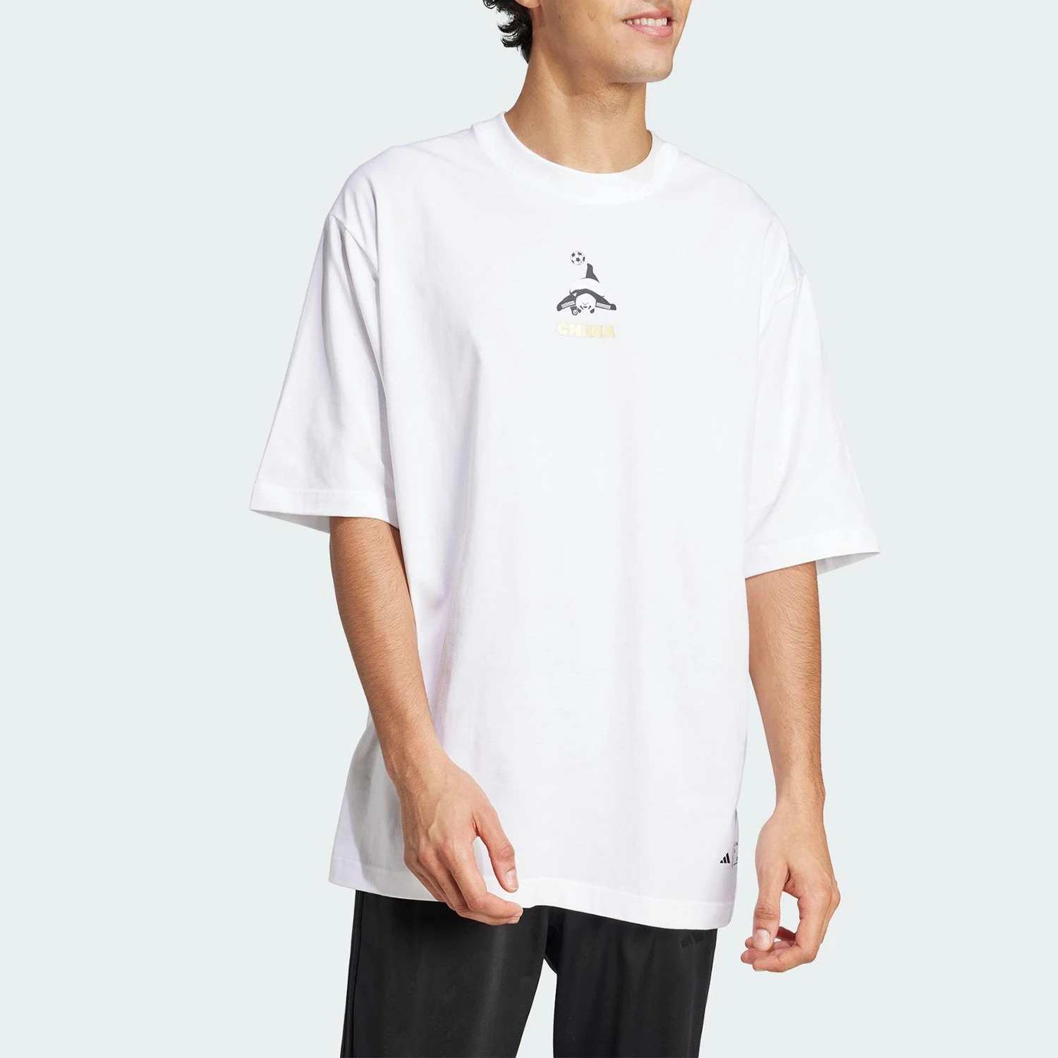 أديداس صيفي أصلي للجنسين بسيط برقبة دائرية وأكمام قصيرة قابلة للتنفس JZ3269 #2