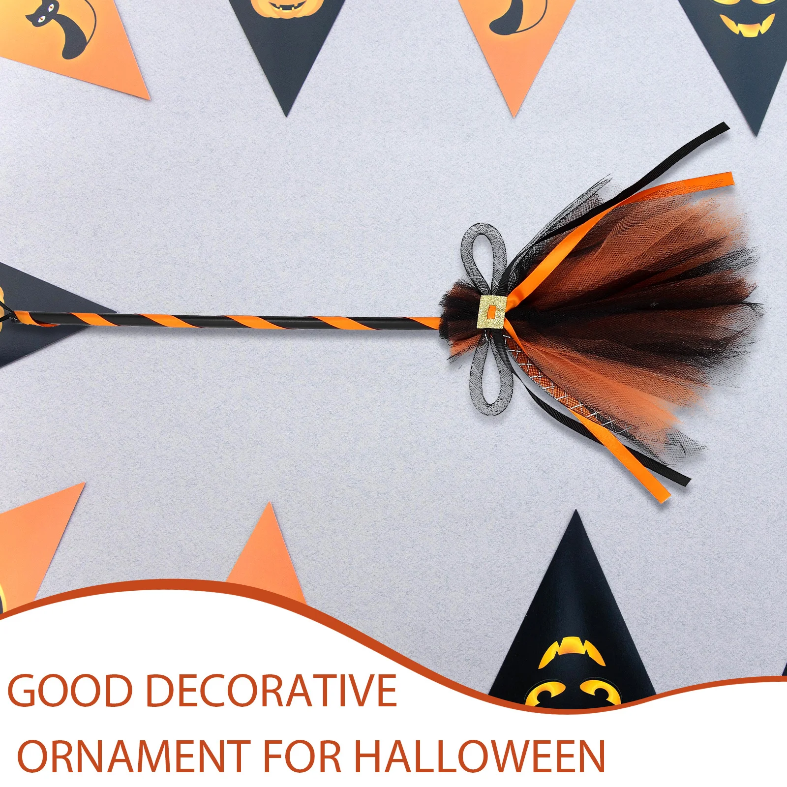 Halloween Witch Broom Decor Cosplay Party Accessory Lightweight Besom For Kids Costume Decoration Halloween Prop