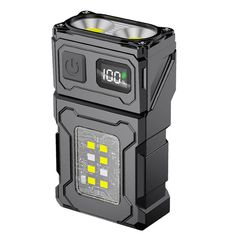 Y17A COB Rechargeable Work Light, Mini Outdoor Flashlight Camping Light, Running Light, Riding Light And Signal Light