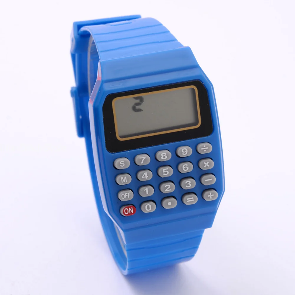 Children Electronic Calculator Silicone Date Multi-Purpose Keypad Wrist Watch