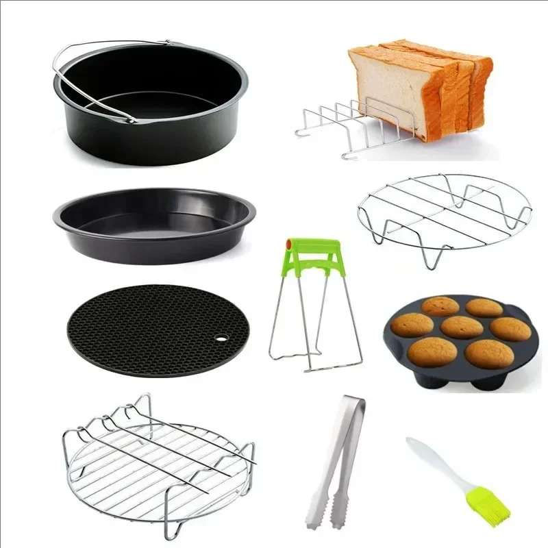 1PC Silicone Cake Mold 7-Hole Air Fryer Accessories Microwave Baking Mold Food Grade Baking Cake Silicone Mold Baking Pan Tools