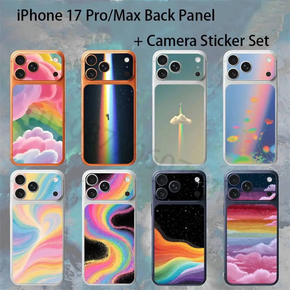 

Rainbow colors For iPhone 17 pro Max/17 pro Full Cover Decal Skin Wrap Colorful Rear Protective Sticker Film