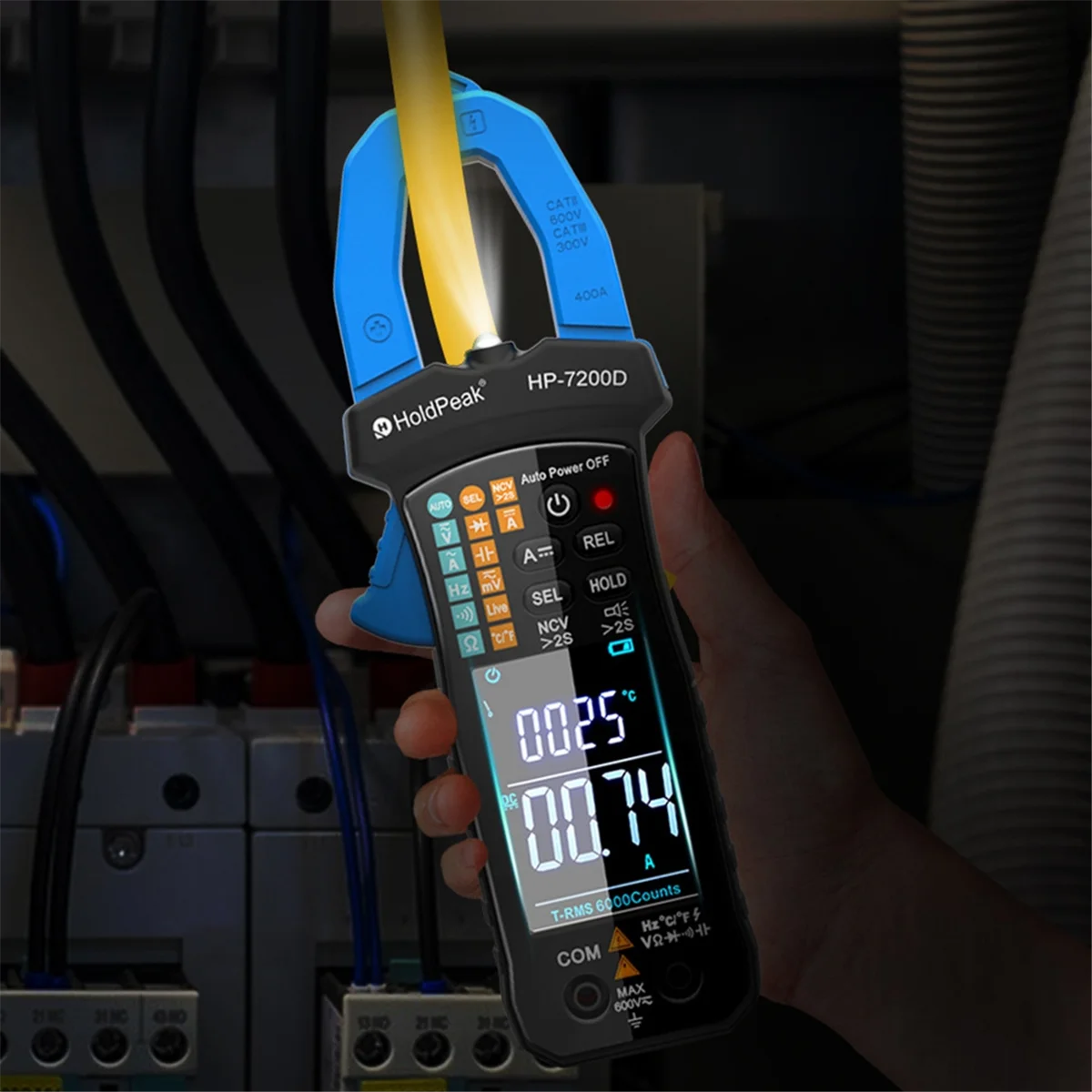 

A04I -7200D Digital Clamp Meter, TRMS 6000 Counts Multimeter with Auto Range, Voltage & Current Measurement