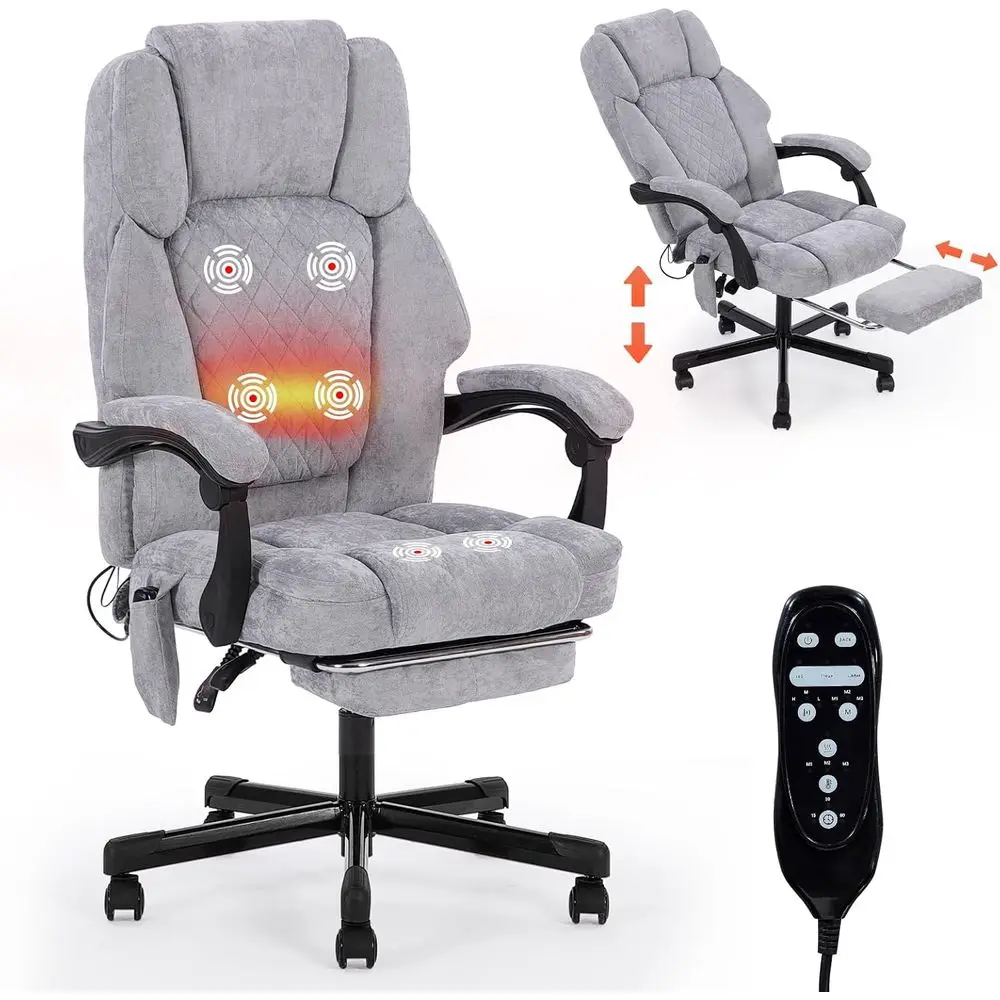Massage Oice Chair with oot Rest,High Back & Heat 6 Vibration Points, Executive Desk Chair,Big and Tall Oice Chair 400lbs, Comor