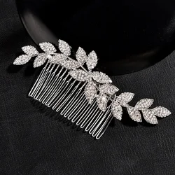 Crystal Petals Hair Comb Bridal Wedding Hair Accessories Flower Rhinestone Hair Jewelry For Women Engagement Headdress Gifts